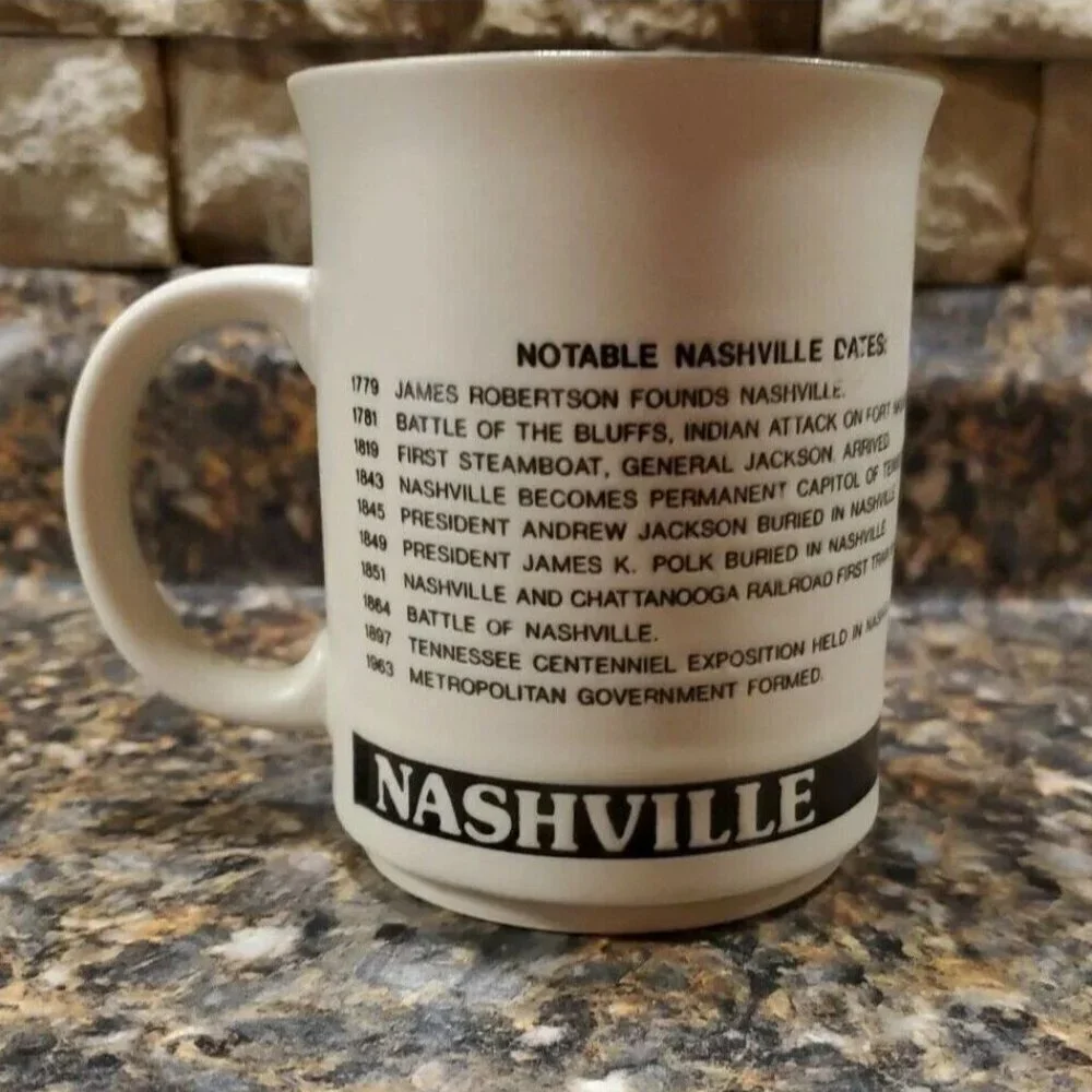 Nashville Tennessee Music USA Mug With Notable Dates